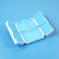 Pill Box 7 Grids Portable Double Layer Mini Medicine Box Sealed Moisture Proof One Key To Open The Cover Oasis Select Blue