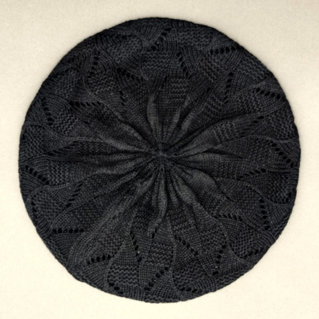 Mesh breathable beret, lightweight and soft artist hat, fresh and artistic bud hat Oasis Select black