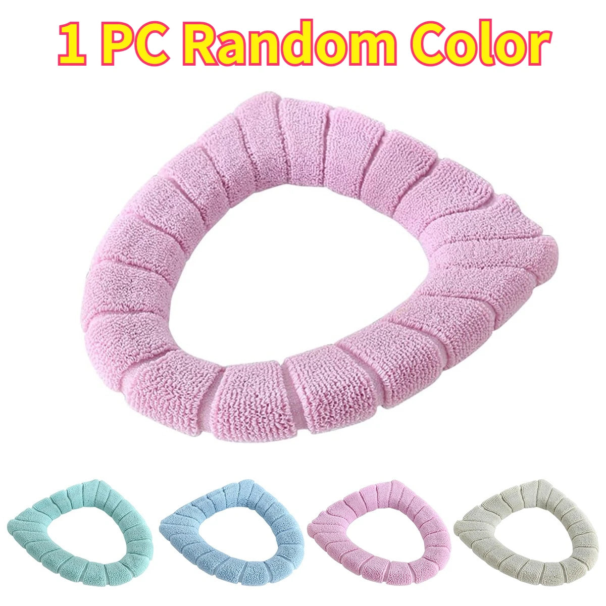 Washable Toilet Seat Cover – Stretchable Cushion Pad for Bathroom, Reusable Washable Soft Mat, Universal Fit Cold Weather Oasis Select Random Color 1PC
