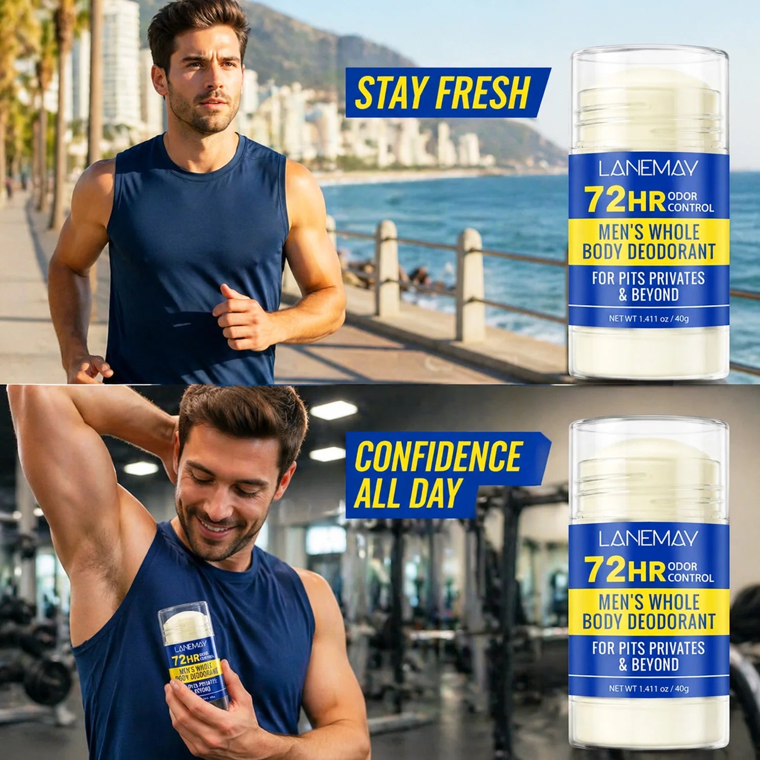 Men's 72HR Whole Body Deodorant Stick – Pits & Privates