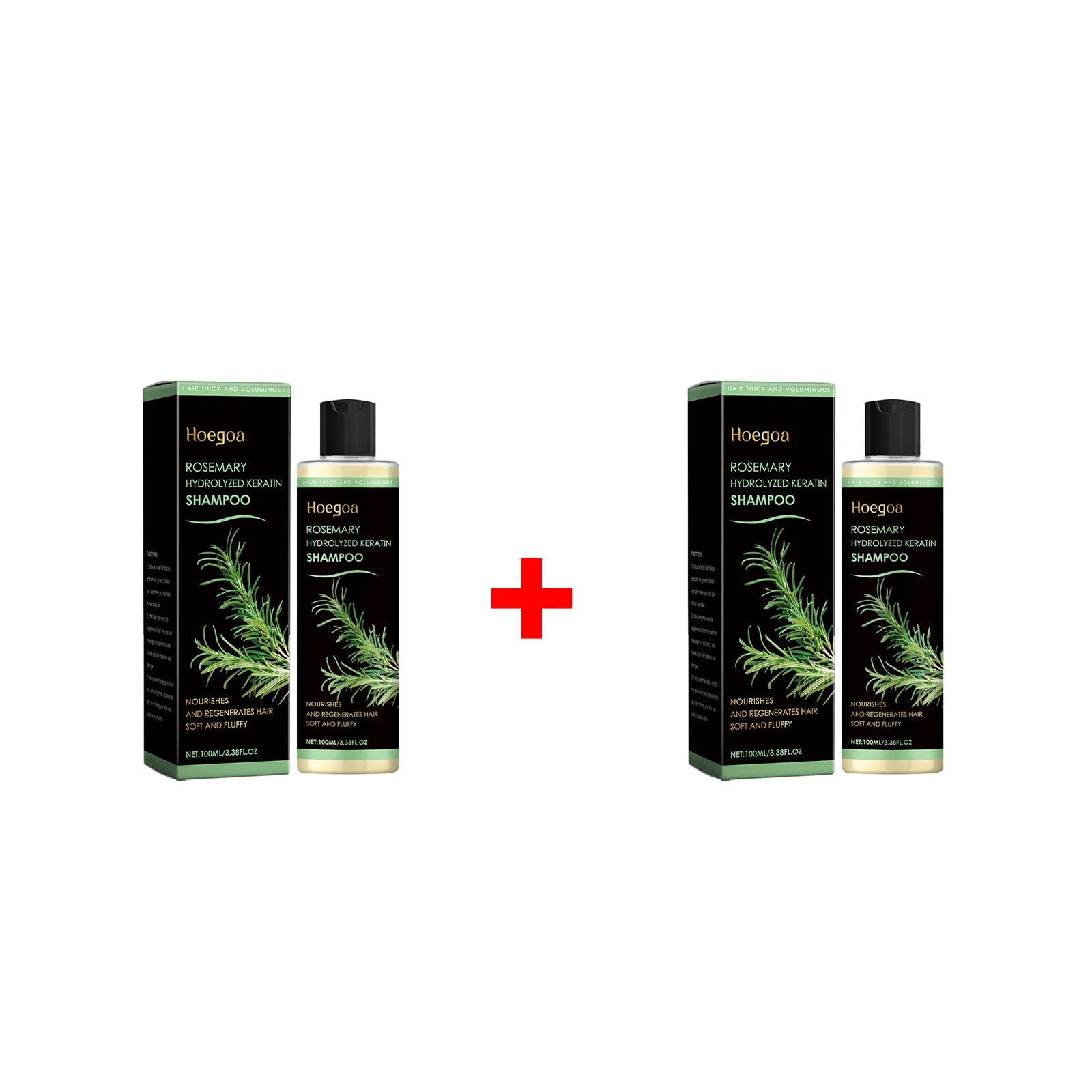 Rosemary Hydrolyzed Keratin Shampoo Nourushes Regenerate Hair Fluffy Oil Control Cleansing Scalp Refreshing Thickening Shampoo Oasis Select 2pcs