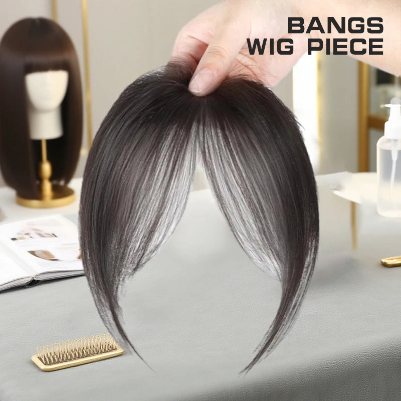 Middle Part Fake Bangs Fringe Synthetic Topper Hairpiece Clip-In Bang Extension Natural Invisible Clourse Hairpiece Women Oasis Select