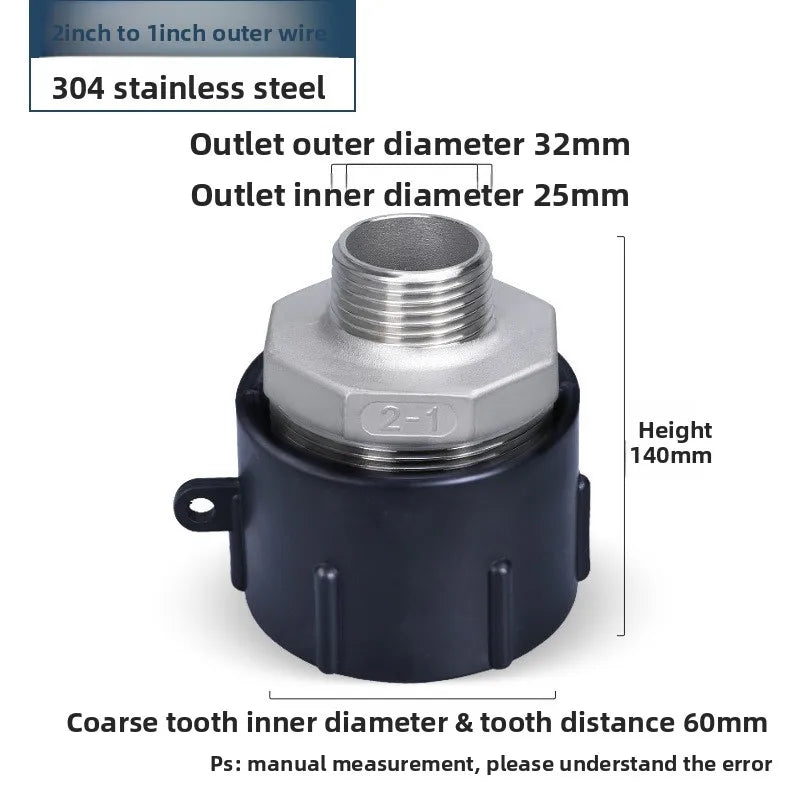 IBC Tank Adapter S60 x 1" 1.5 2" 63/75/80/100mm Thread Connector Ton Barrel Connect 1000 Liter IBC Tank Fitting Oasis Select E