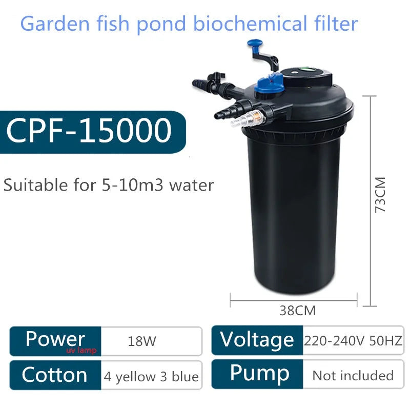CPF2500 CPF5000 CPF10000 CPF15000 CPF20000 CPF30000 CPF50000 pond swimming pool filter bio pressure UV filter Farm water purifi Oasis Select CPF15000 EU adapter plug