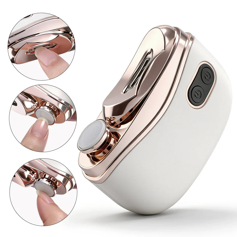 AFDEAL 2-in-1 Electric Nail Clipper & Polisher with LED Light
