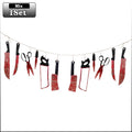 1-4Set Bloody Halloween Banner Horror Hanging Decoration for Haunted House Movie Theme Birthday Carnival Party Halloween Gift Oasis Select Mix-1Set As Shown