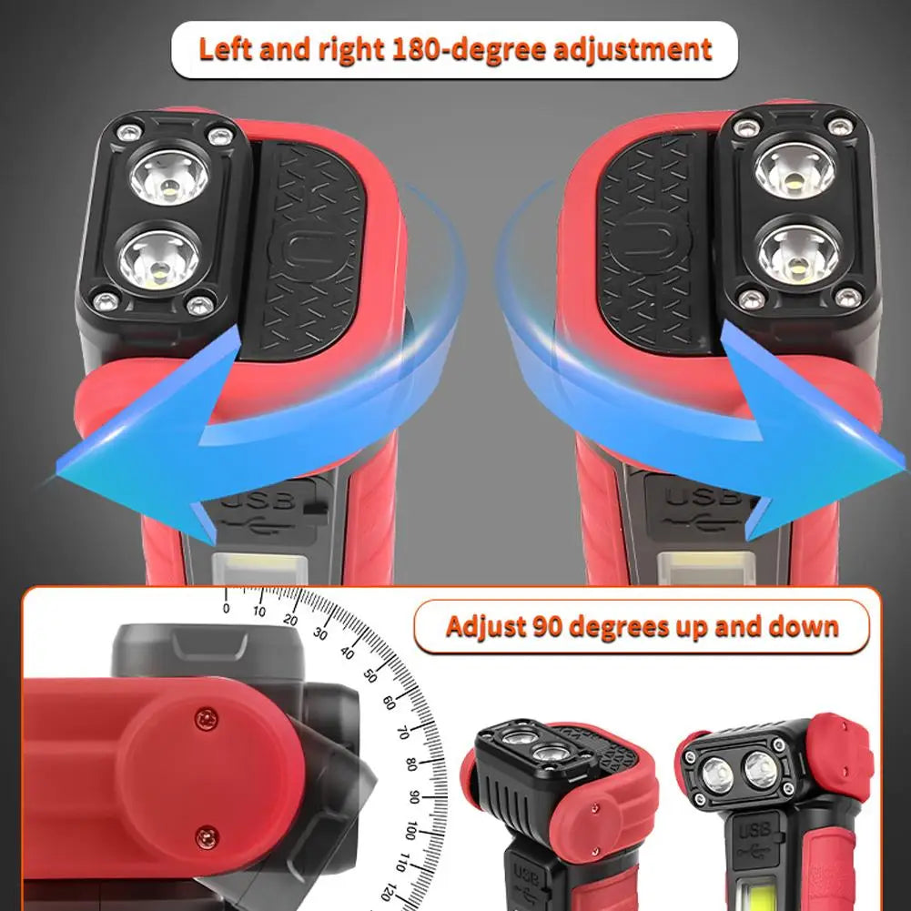 Mini Rotating COB LED Flashlight – 500 Lumen Rechargeable
