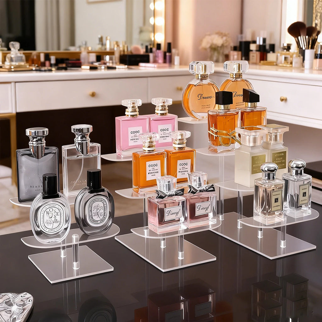 1pc desktop 2-4 layer display shelf stepped acrylic transparent storage rack is suitable for perfume hand doll organizer Oasis Select