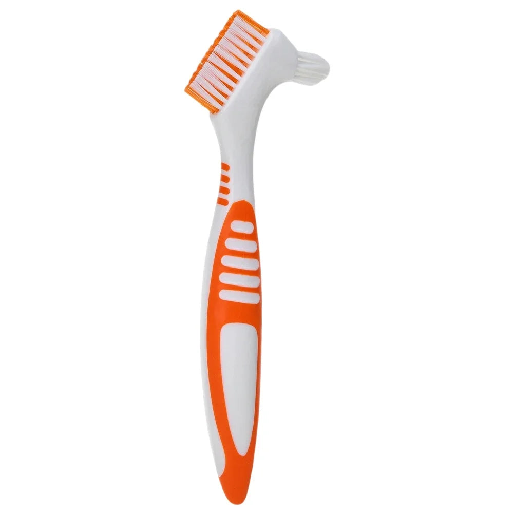 Double Sided Toothbrushes Portable Denture Brush Invisible Braces Orthodontic Retainer Descaling Cleaning Brush Supplies Tools Oasis Select Orange