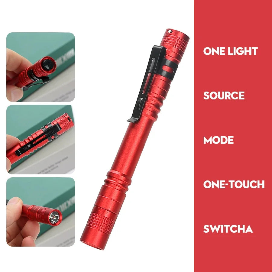 Mini LED Pen Light Flashlight 500LM | Camping & EDC Torch