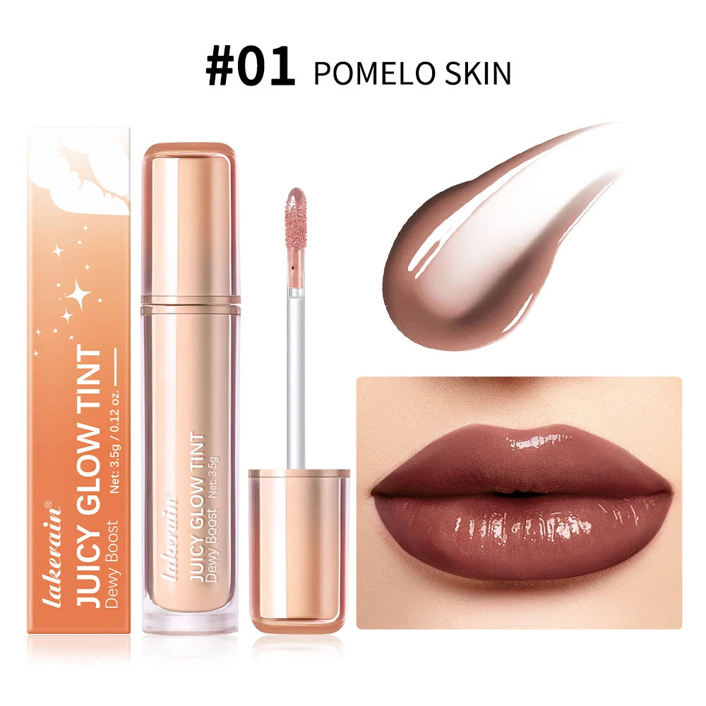Waterproof Lip Gloss Long Lasting Moisturizing Halo Dyeing Mirror Glass Shine Color Cosmetics Care Oil Plumper Oasis Select 1Pomelo Skin