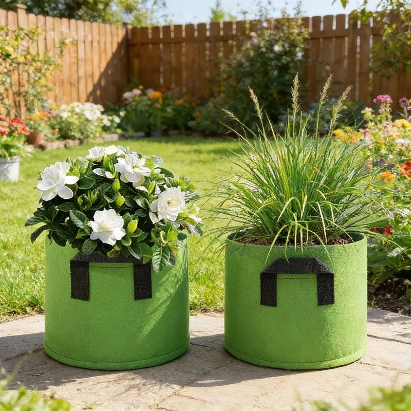 1-4PCS Thickened Nonwoven Fabric Grow Bag Felt Plant Pot for Balcony Roof Garden Aeration Container with Handle Oasis Select