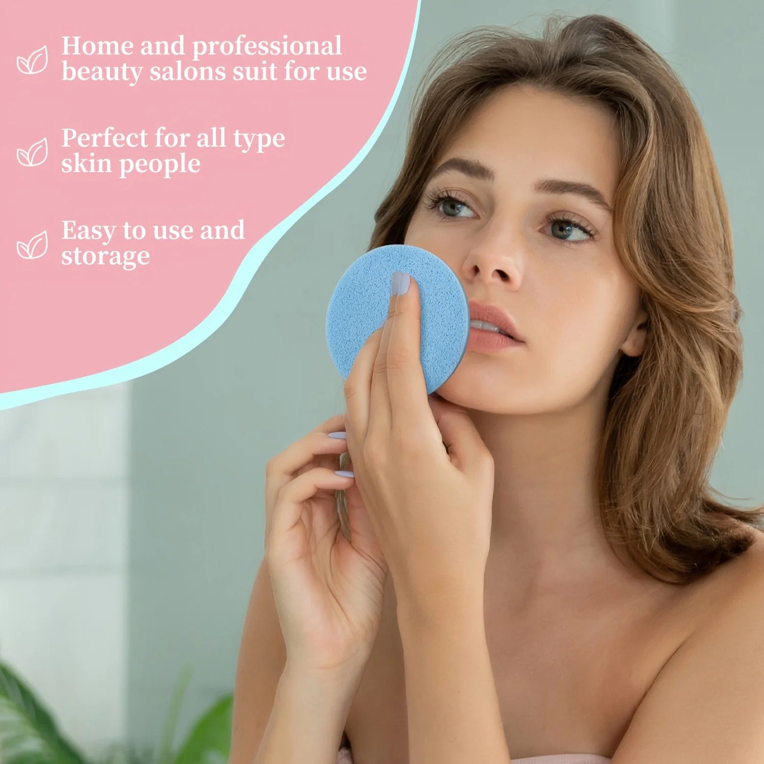 60PCS Compressed Facial Sponge, Beauty Spa Sponge, Suitable for Facial Cleansing, Makeup Removal and Other Purposes Oasis Select