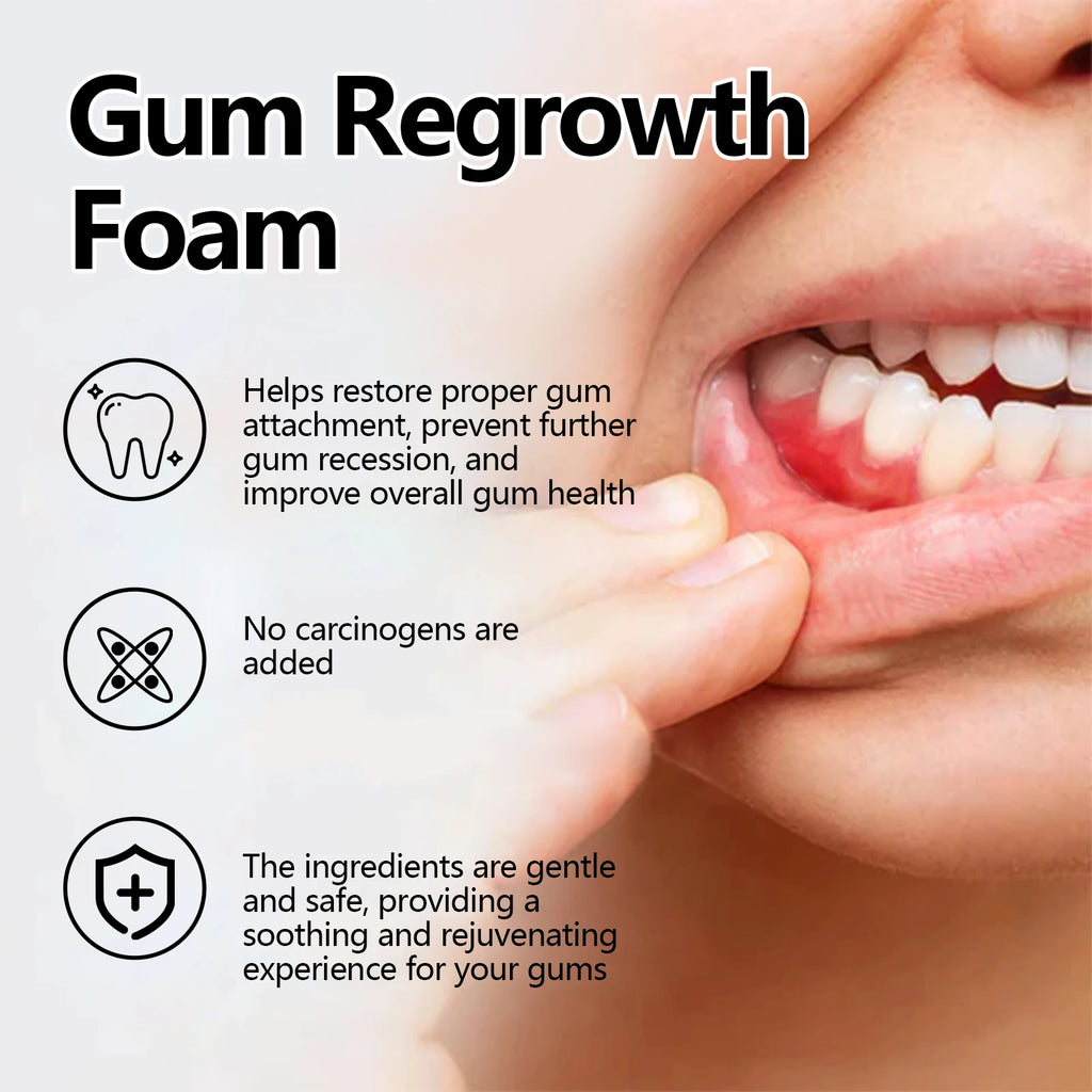 Gum Regrowth Foam Repair Gingival Remove Yellow Stain Relieve Dental Decay Whitening Teeth Oral Cleaning Protect Gum Care 30ml Oasis Select