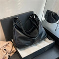 Retro PU Leather Shoulder Bag – Large Capacity Women's Tote