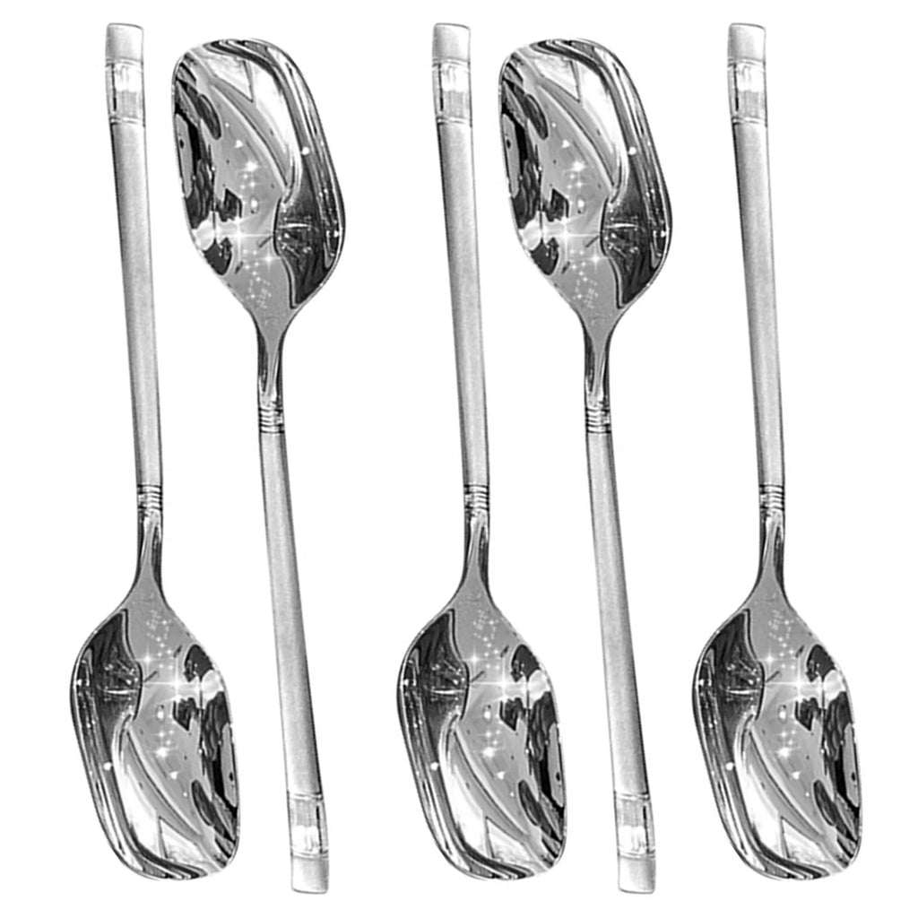 304 Stainless Steel Korean Soup Spoons – Squared Head Set of 5