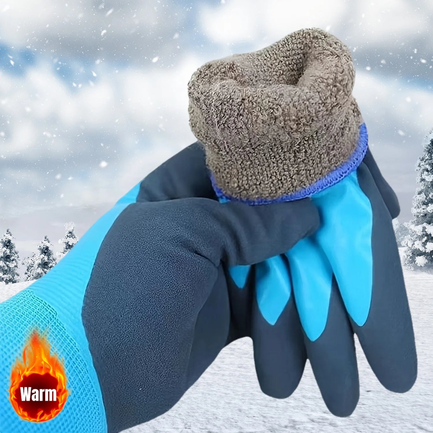 Winter Work Gloves 1 Pairs with PU Palm Coating and Nitrile Safety Protective Glove Professional Thickened Warm for Cold Weather Oasis Select