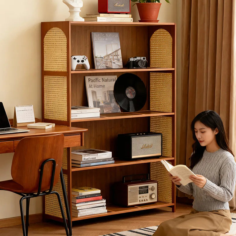 Bookcase integrated against the wall Student household bookshelf Floor-to-ceiling shelf Living room storage Multi-layer locker Oasis Select