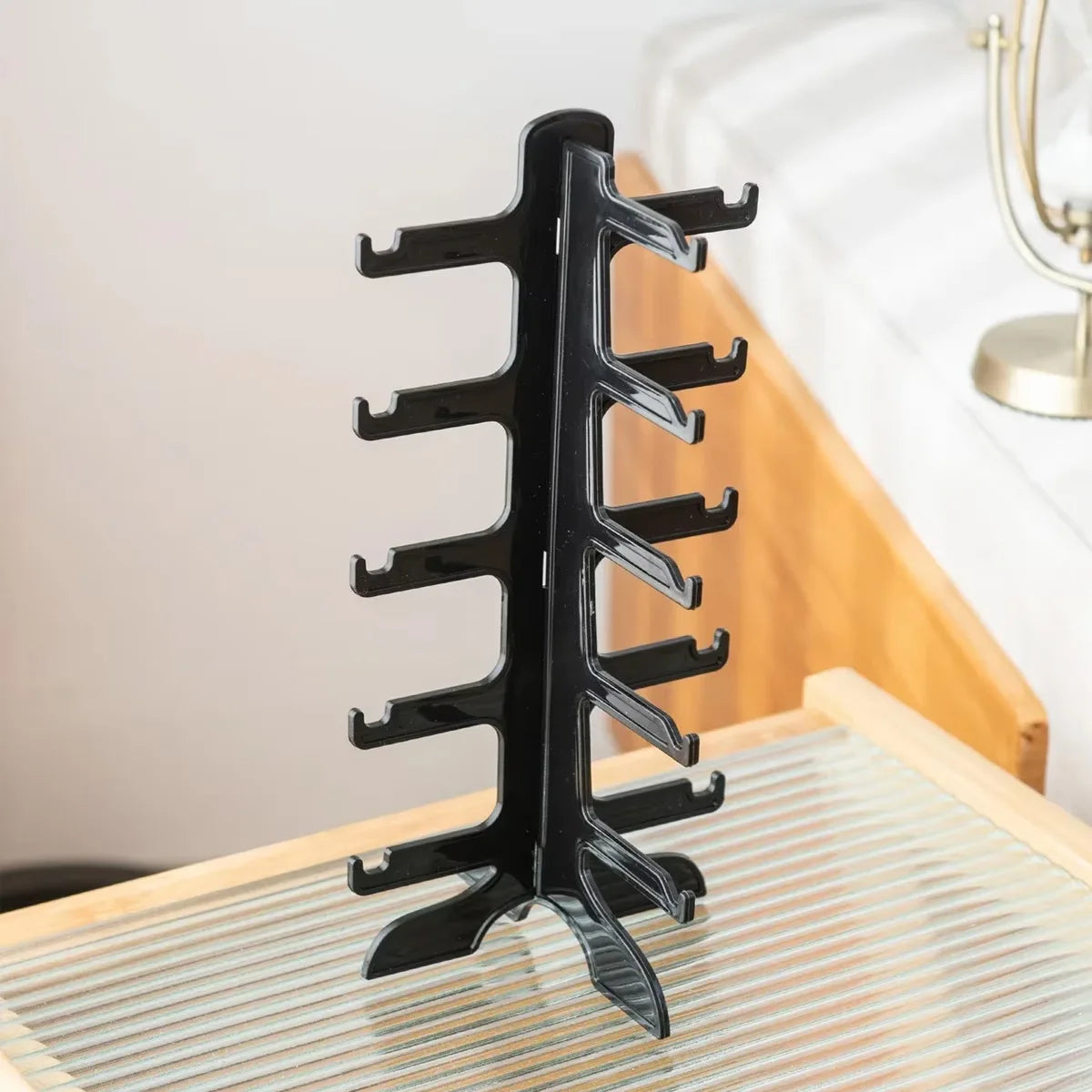 1pc, Vertical glasses storage rack, fashionable multifunctional glasses rack, plastic glasses display rack, glasses display rack Oasis Select black