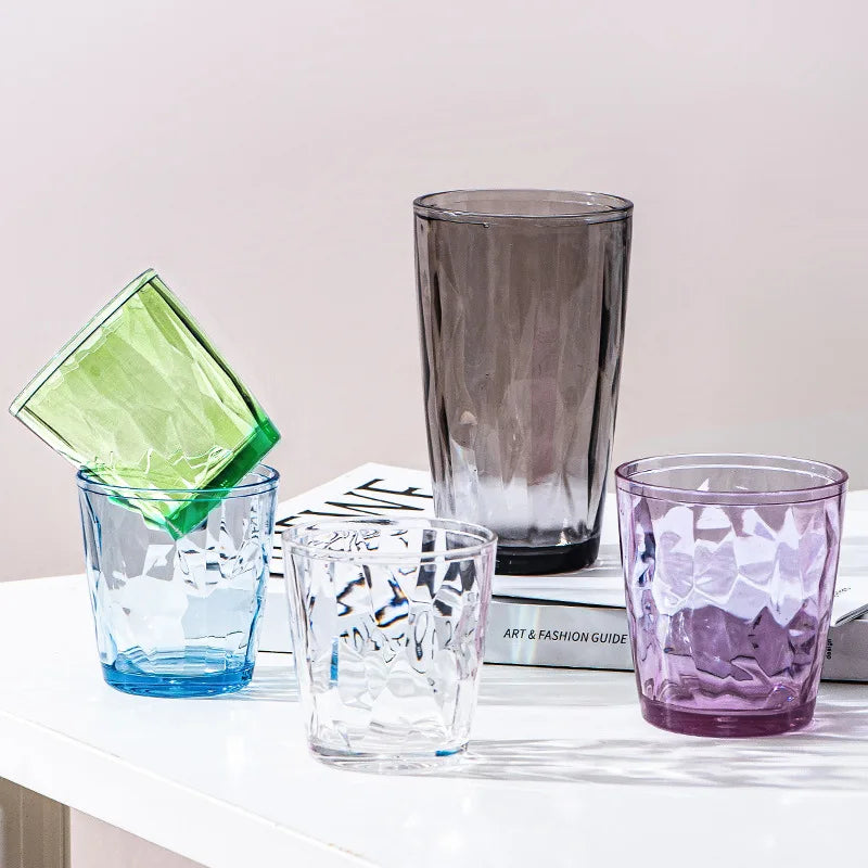 6Pcs Set of 6 Colorful Durable Drinking Cups, Shatter-resistant Acrylic Hard Plastic Cups, Suitable for Juice, Beverages, Beer Oasis Select