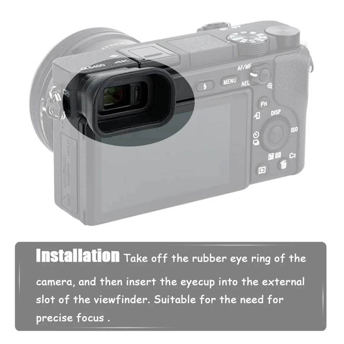 -EP17 Viewfinder Eyepiece Eyecup Eye Cup for A6600 A6500 A6400 Digital Camera, Replace Eyepiece -EP17 EP-17 Oasis Select