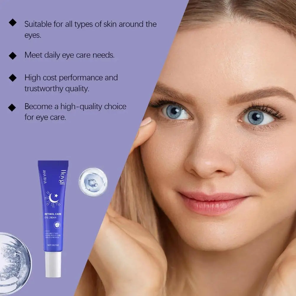 30g Hoygi Retinol Care Eye Cream with AHA BHA -Reduces Dark Circles & Wrinkles Retinol Essence Eye Treatment for All Skin Types Oasis Select