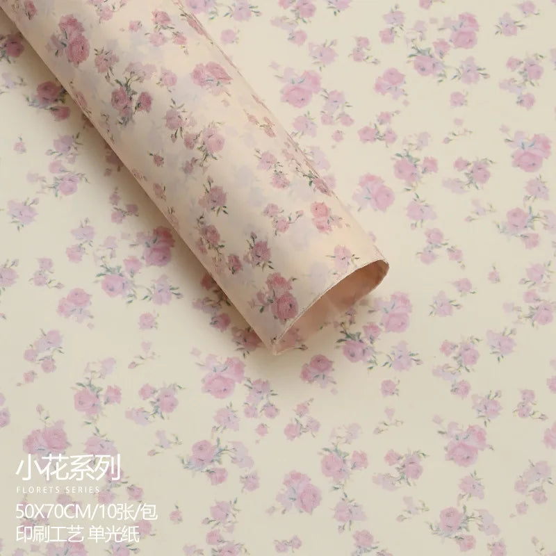 10-Sheet Vintage Floral Tissue Paper for Bouquets & Gift Wrap