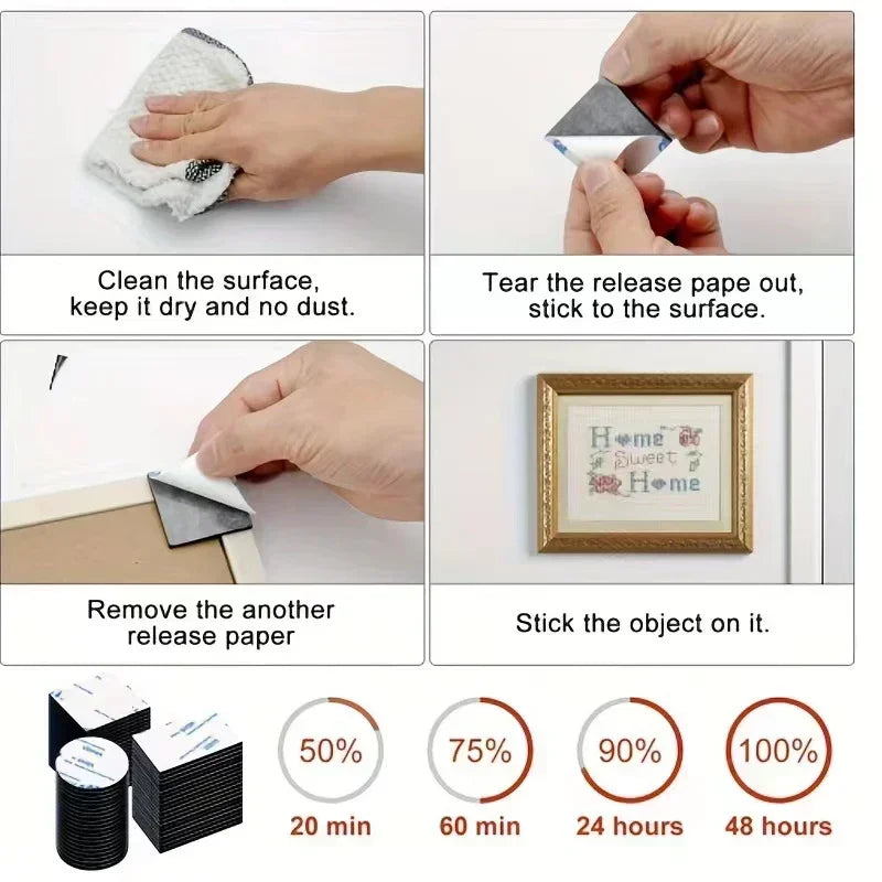 Strong Double Sided Foam Tape No Trace Self Adhesive EVA Foam Sticky Decor Strong Pad Mounting Sponge Adhesive Fixed Wall Oasis Select