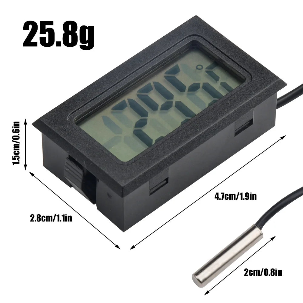 FY-10 LCD Digital Thermometer Aquarium Car Water Bath Temperature Tester Detector Monitor Embedded 1M Temperature Senor Cable Oasis Select