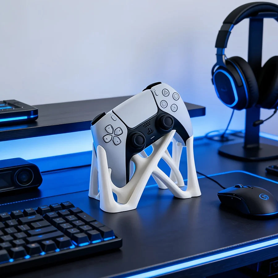 3D Printed Dual Game Controller Stand Holder Universal Gamepad Display Rack Gaming Desk Home Decor Creative Gift Oasis Select White
