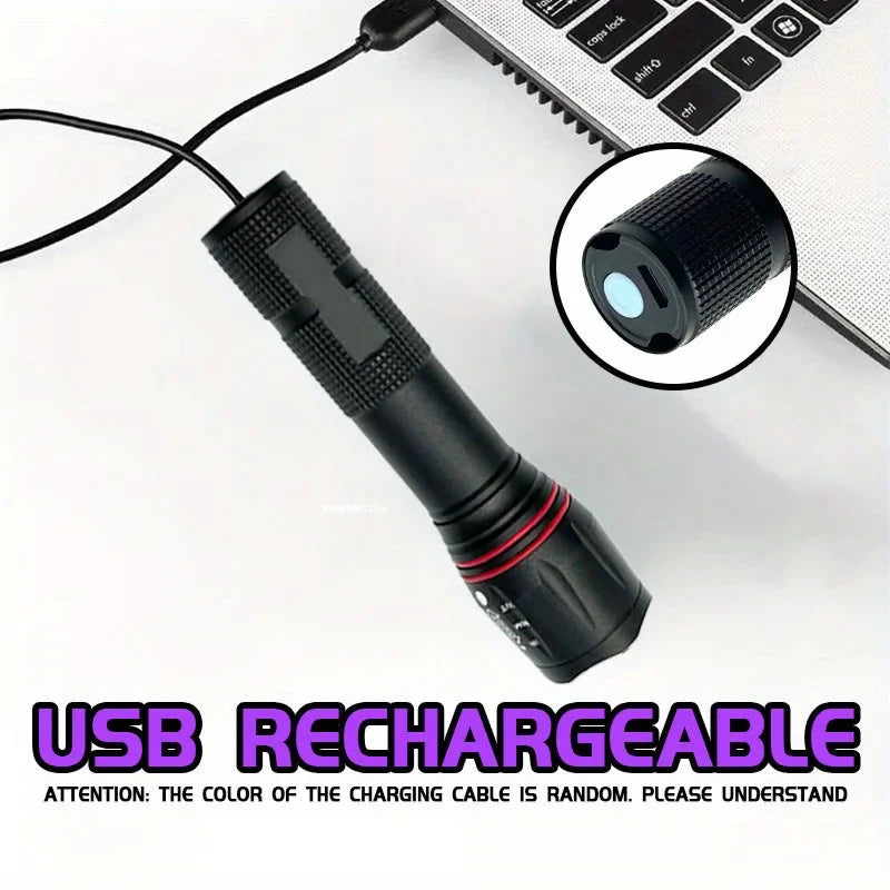 395nm LED UV Flashlight Rechargeable Zoomable Torch Light for Pet Urine Stain Detector Tools Lantern Money Fluorescer Detector Oasis Select