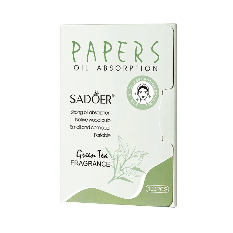 100-Pack Bamboo Charcoal Oil Blotting Sheets for Oily Skin Oil Blotting Sheets Oasis Select Green tea 100pcs