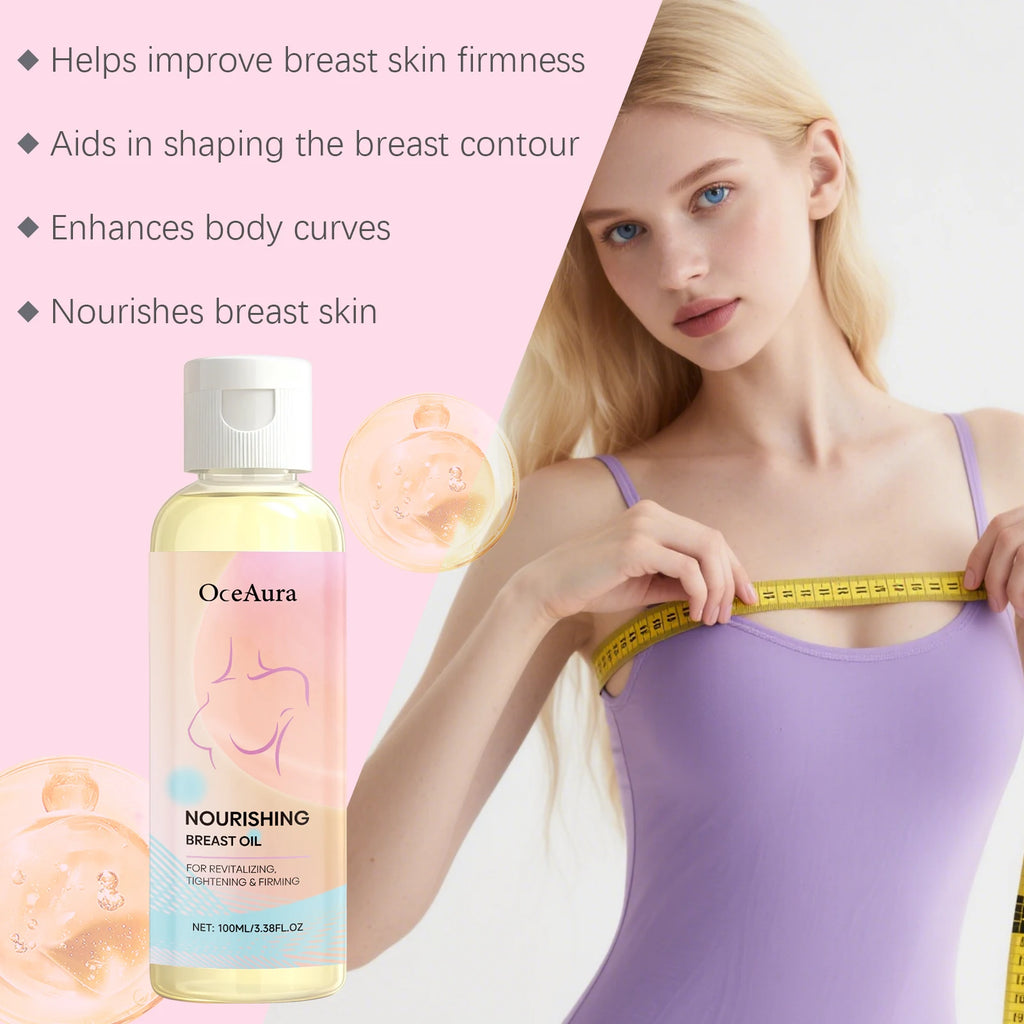 OceAura Breast Massage Oil Improve Skin Firmness Shape Breast Contours Enhance Body Curves Nourish Breast Skin Elasticity Oasis Select