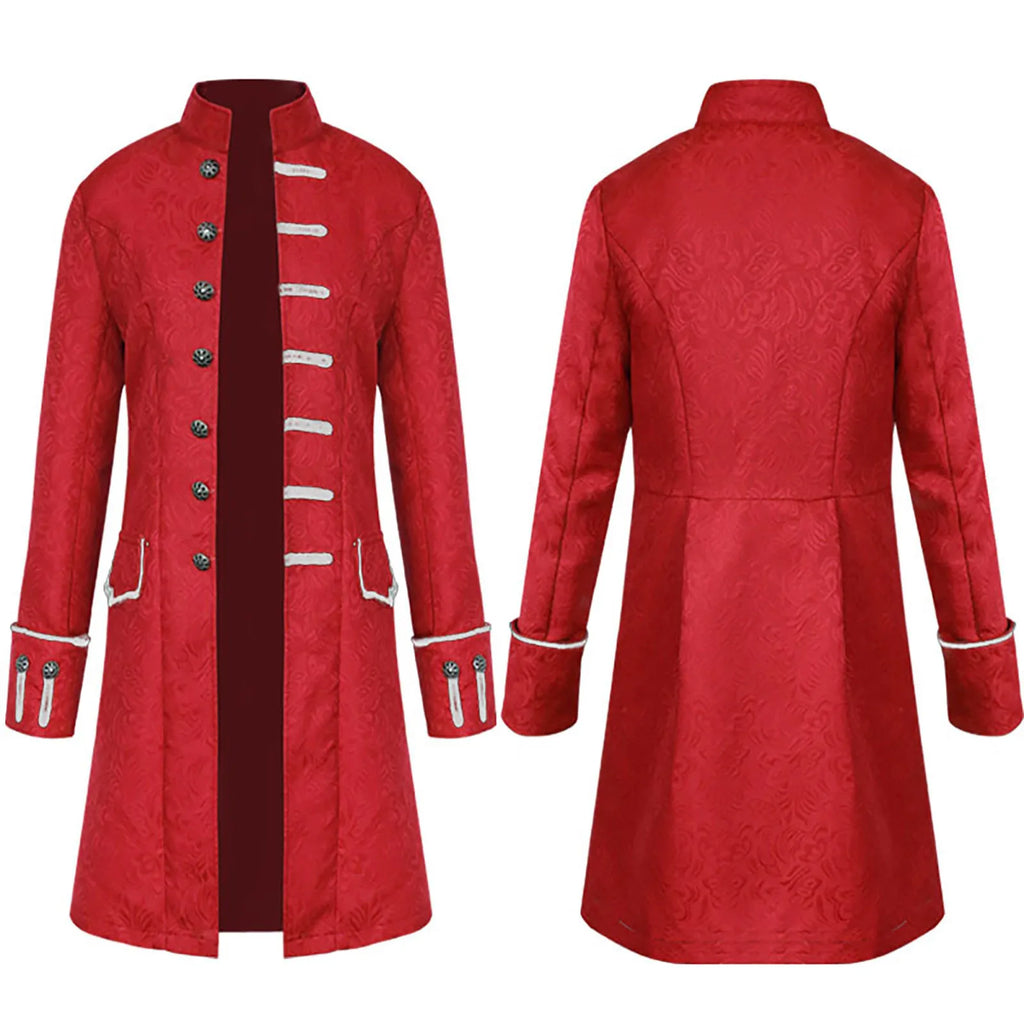 Men's Medieval Gothic Frock Coat | Victorian Renaissance LARP Costume Frock Coat Oasis Select Red S