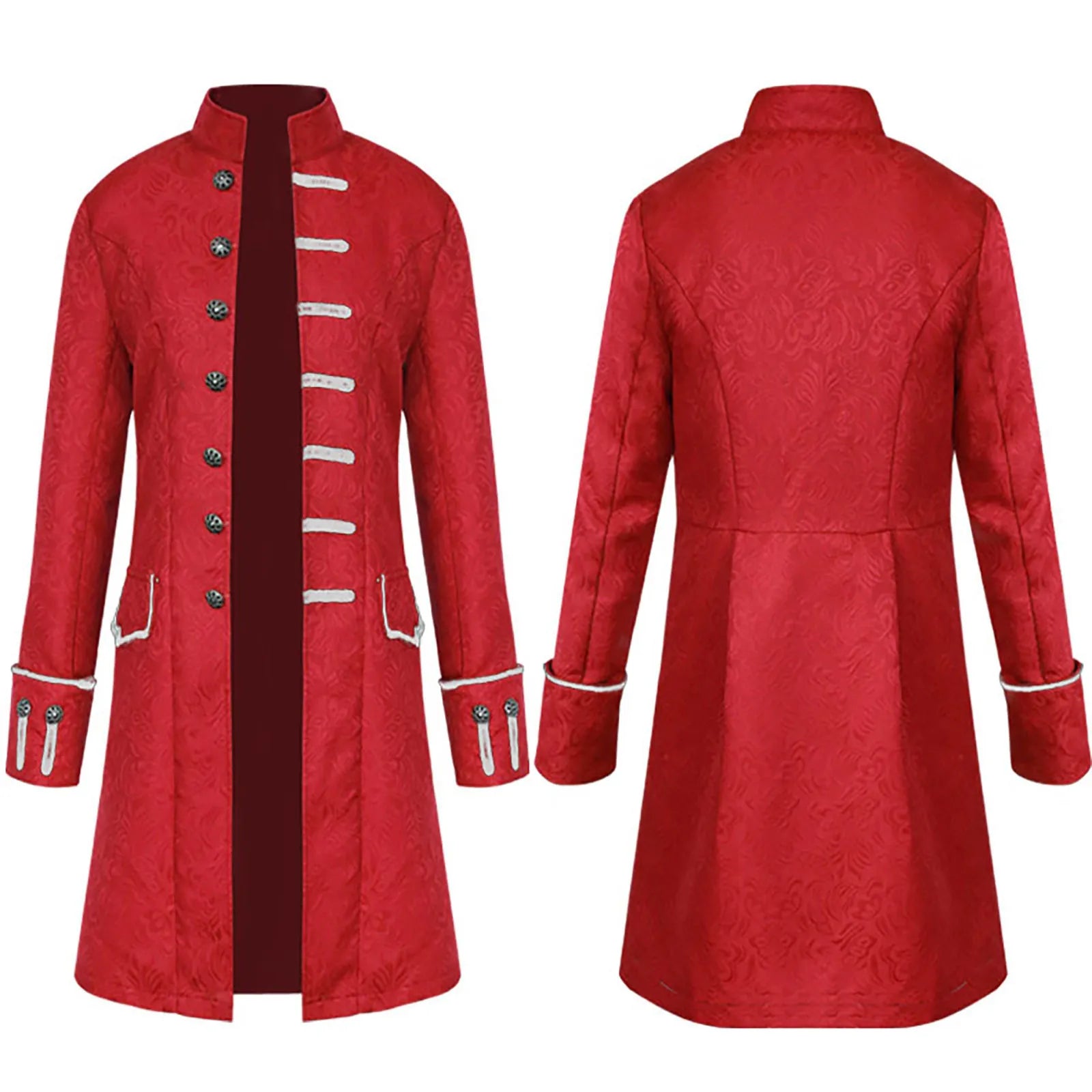 Men's Medieval Gothic Frock Coat | Victorian Renaissance LARP Costume Frock Coat Oasis Select Red S