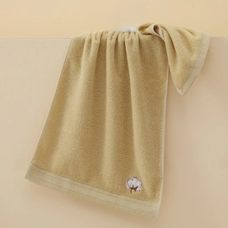 1PC Soft Pure Cotton Face Towels Household Thickened Large Cotton Towels Bathroom Home Daily Supplies Household Goods Oasis Select Green 1pc 35x75cm