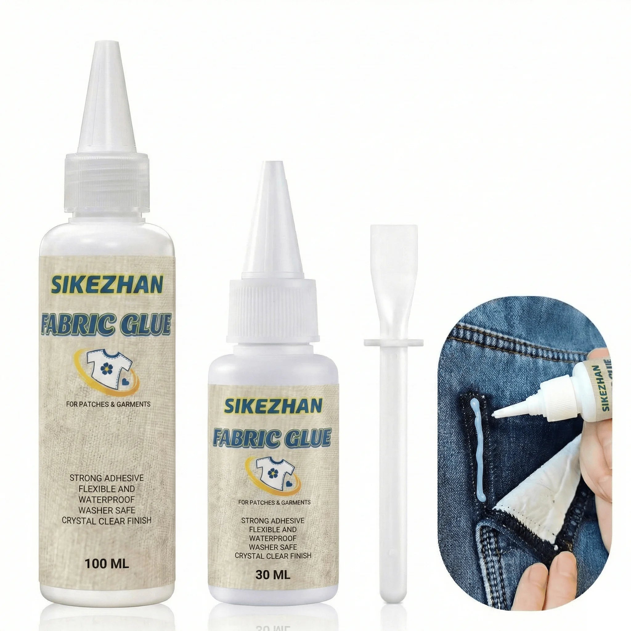 Strong Fabric Glue Washable Liquid Stitch Permanent Textile Adhesive For Clothing Denim Leather Patch Repair Flexible Sewing Kit Oasis Select