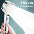 Square Adjustable High Pressure Shower Head Filter Water Saving Shower Head One Click Water Stop Bathroom Accessories Oasis Select Silver Other