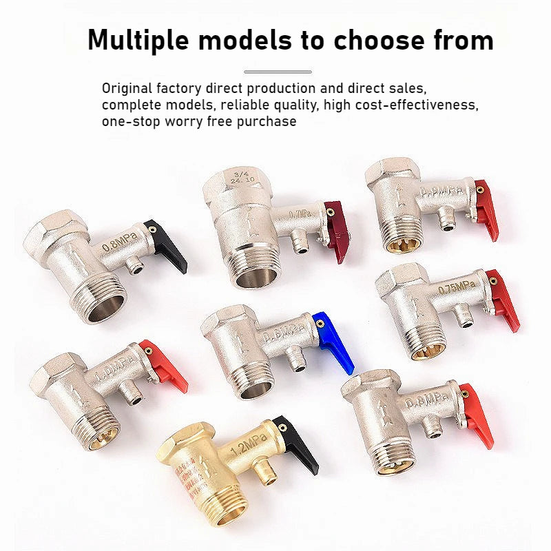 Durable Brass Safety Valve, Adjustable Pressure Relief Valve Protects Enclosed Water Systems From Overpressure Exhaust Fittings Oasis Select