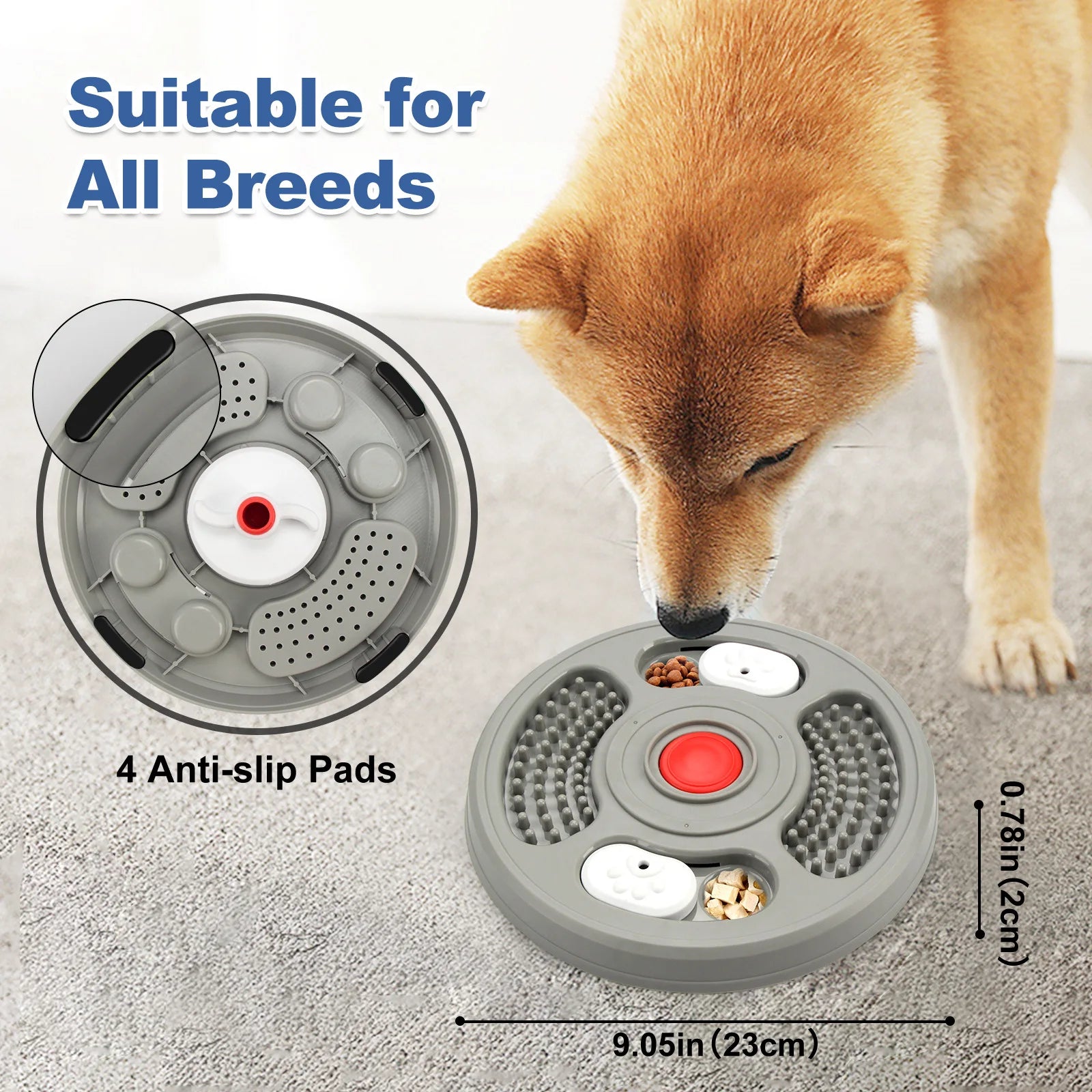 Dog Bowl, Pet Bowl, Slow Food Bowl for Cats, A New Type of Pet Intelligence and Entertainment Gadget That Can Hold Dog Cages Oasis Select