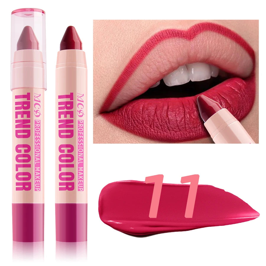 MCD 12-Color Waterproof Lip Liner Pen – Matte & Hydrating