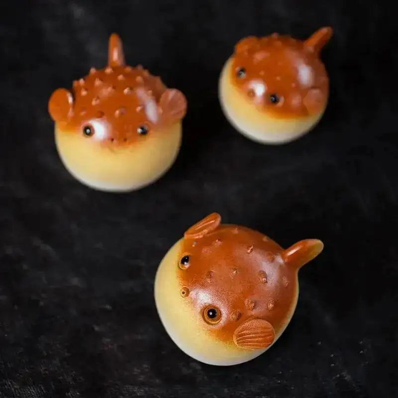 Purple Sand Tea Pet Puffer Ornaments Raise Tea Play Tea Table, Live in the Puffer Family Around the Tea Ceremony Oasis Select