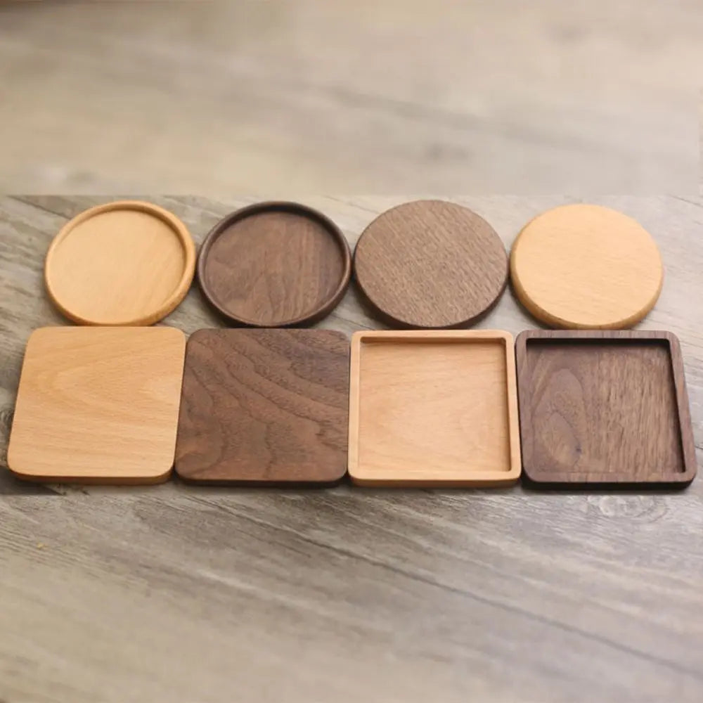 Wood Bamboo Coasters | Heat-Resistant Tea & Coffee Cup Mats