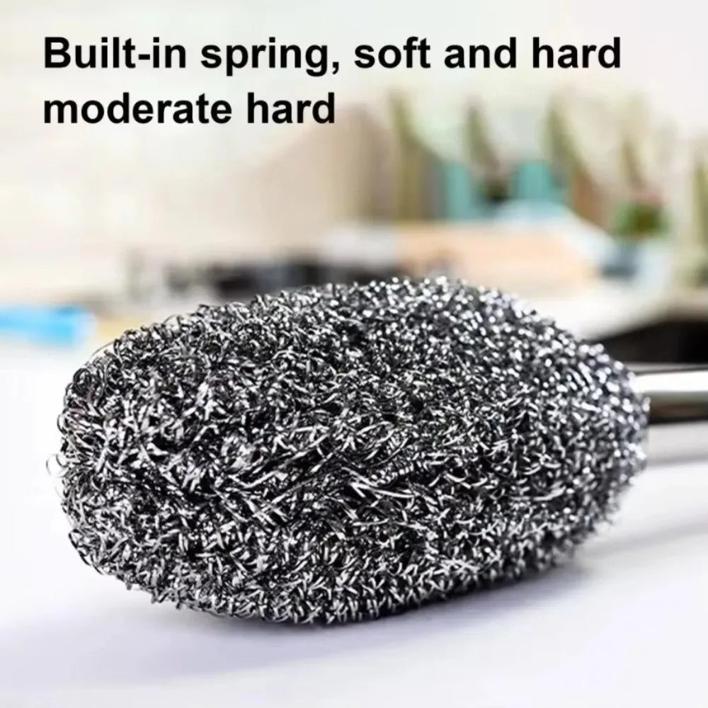 New Portable Steel Wool Cleaning Brush No Shedding Durable Toilet Brushss Multi-functional Cleaning Tool Oasis Select