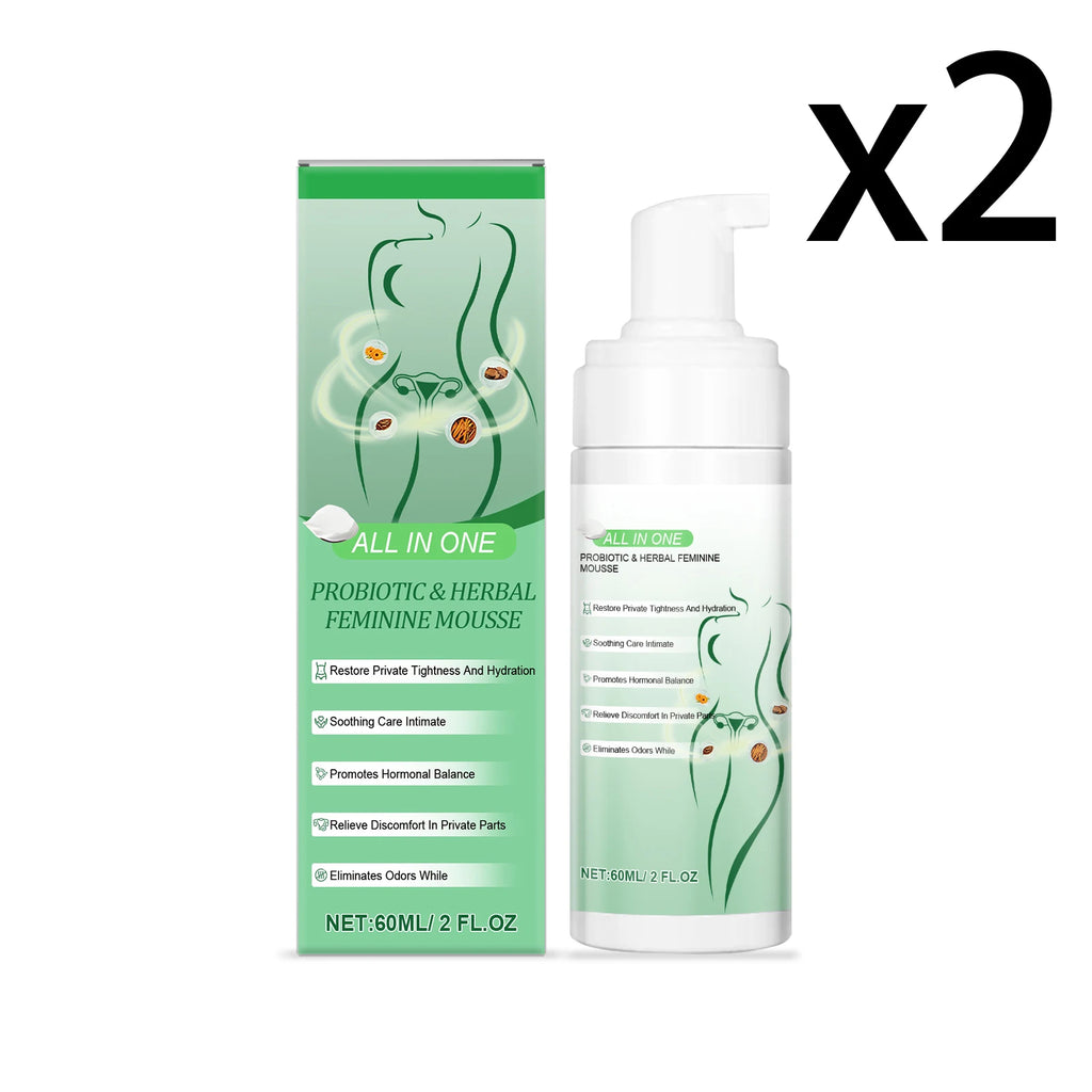 Herbal Women's Private Part Care Mousse Gentle Cleaning Remove Odor Relieve Local Discomfort Deep Protect Sensitive Areas Gel Oasis Select 2x60ml