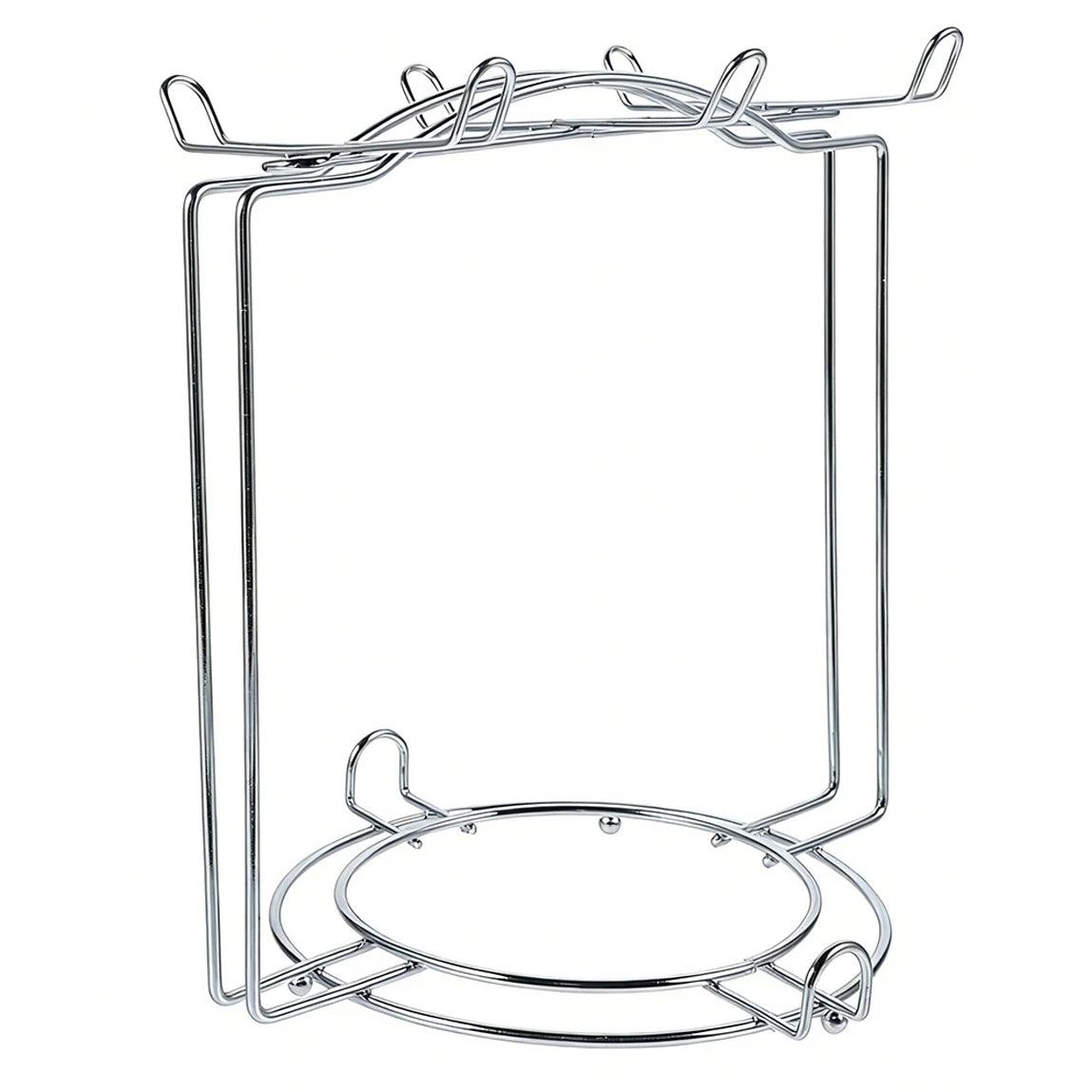 Tea Cup Saucer Display Stand Solid Metal One Piece Countertop Kitchen Cafe Bar Space Saving Organizer Decor Rack Oasis Select Silver