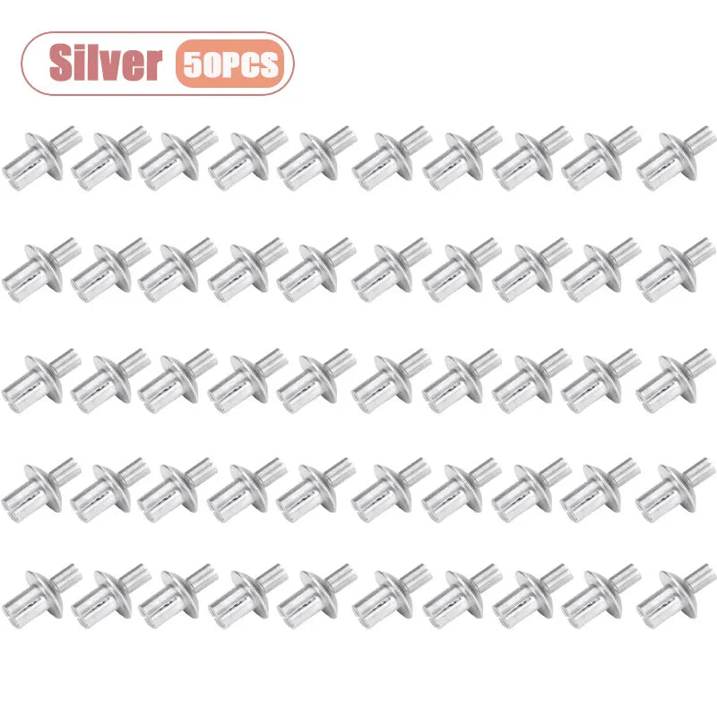 10-100PCS Aluminum Hammer Drive Rivets with Dome Head and Split Mandrel for Secure Fastening in Metal and Plastic Materials Oasis Select Silver-50PCS 5X13mm