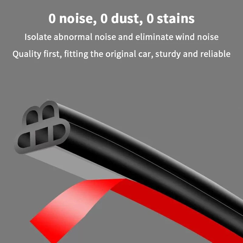 5 Meters Soundproof Anti-Dust Car Door Seal Strip, Universal Rubber Auto Weatherstrip Accessories Oasis Select