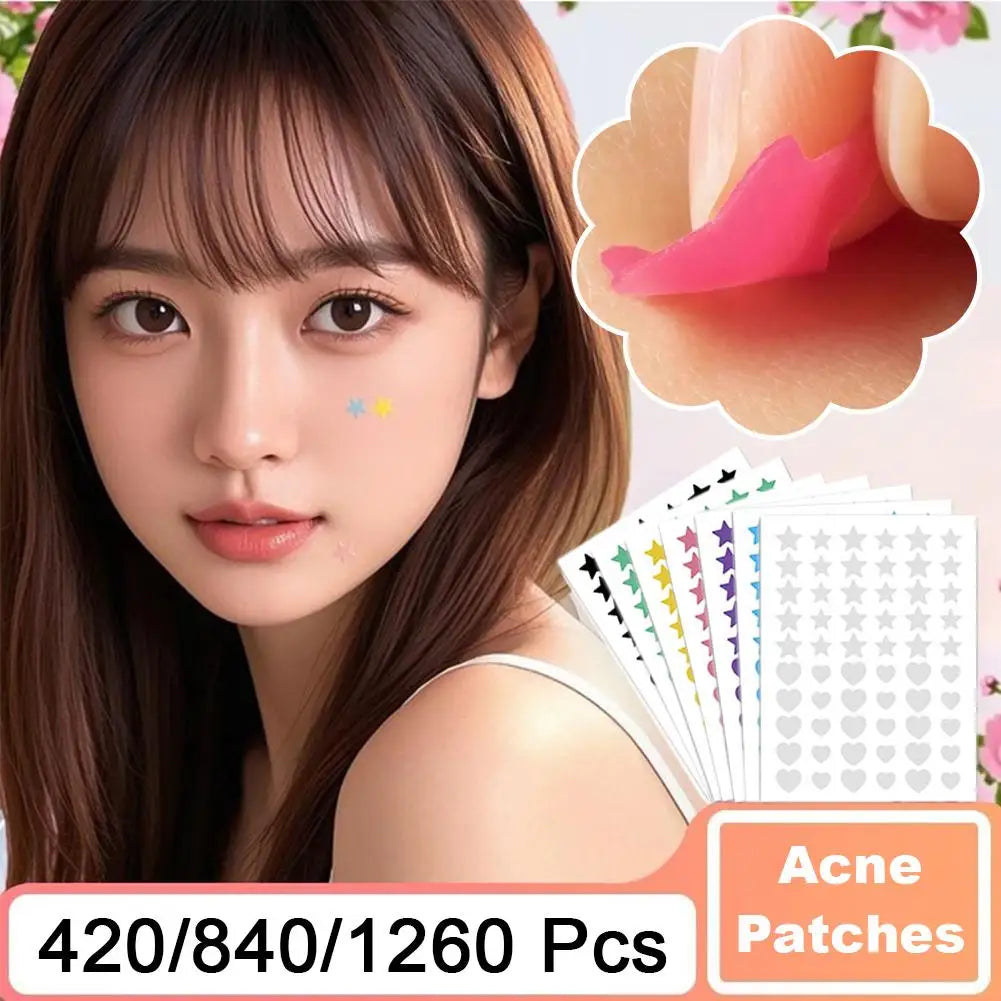 Colorful Star & Heart Acne Patches – 420 to 1260 Pcs Acne Patch Stickers Oasis Select