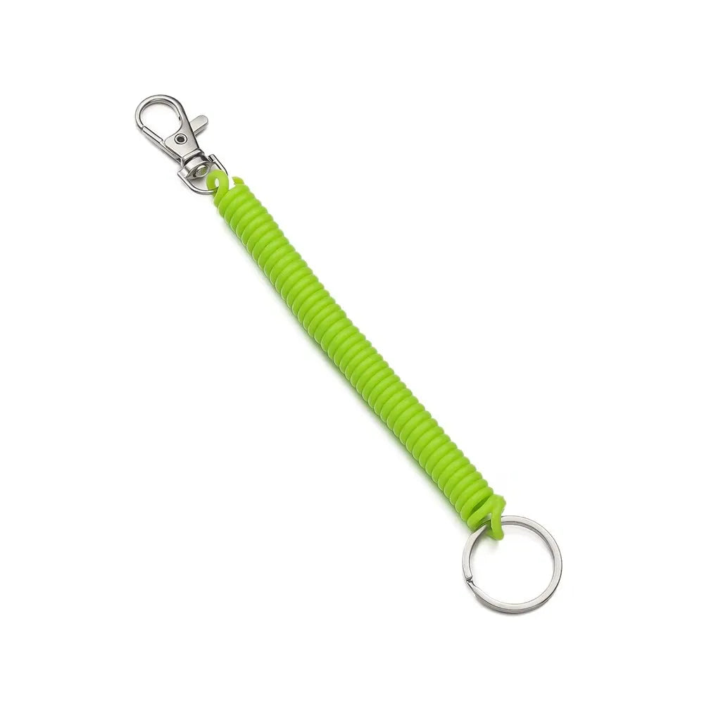 1/3pcs Elastic Wristband Spring Lanyard Key Cord Clasp Spiral Stretch Keychain Security Gear Elastic Ropes Spring Rope Key Ring Oasis Select 1pcs Green